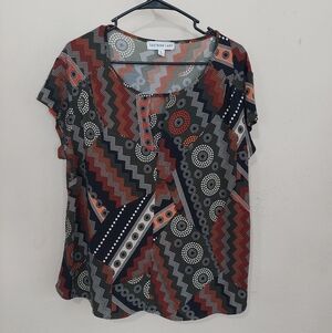 Southern Lady L Black Gray Orange T Shirt